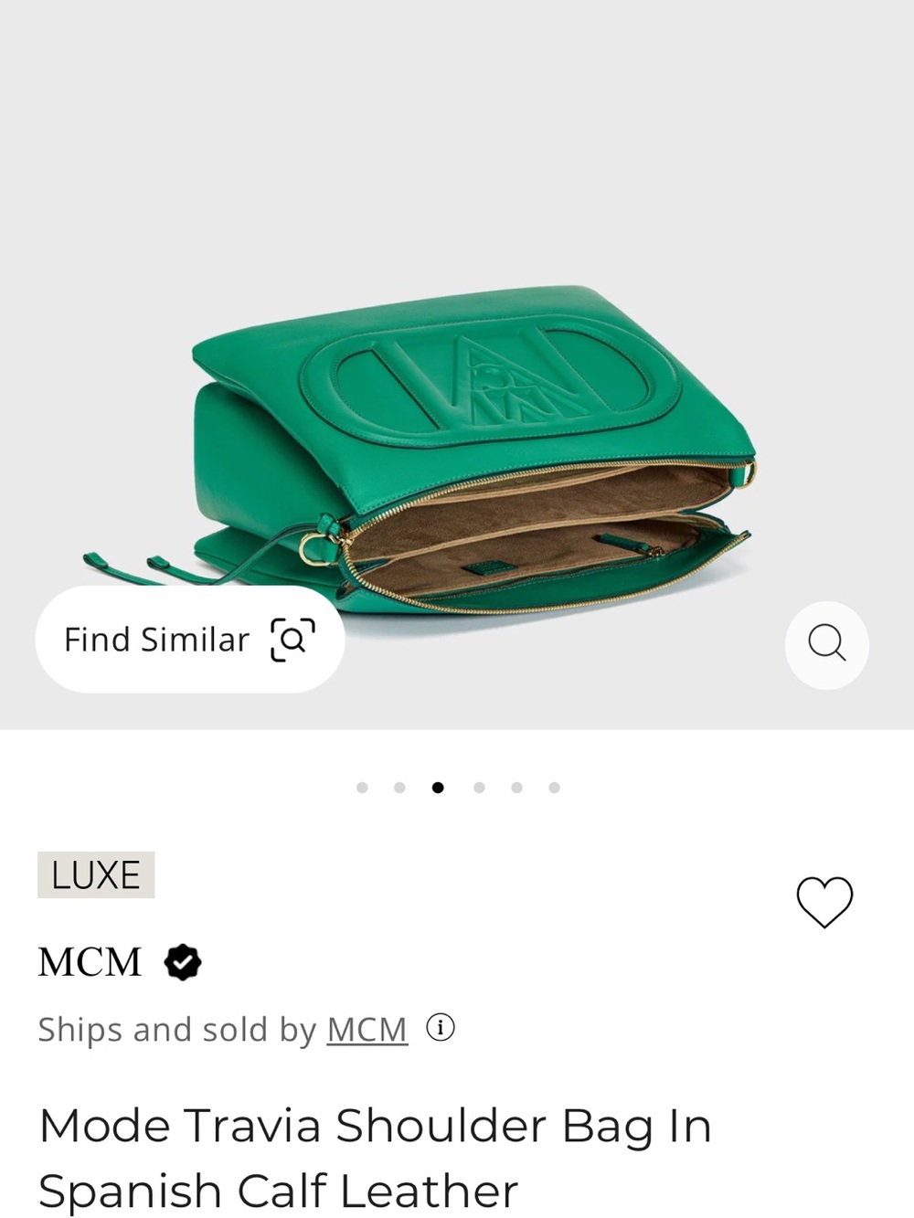 MCM Emerald Green Leather Logo Crossbody Bag - Picture 8 of 11